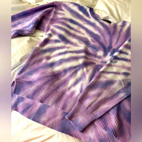 Design History Tie dye purple pink blue white sweater cotton super smooth weave - Picture 4 of 11